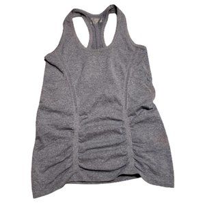 Athleta Ruffled Front Tank Top Athletic Gym Workout Gray Women's Small Pre-owned